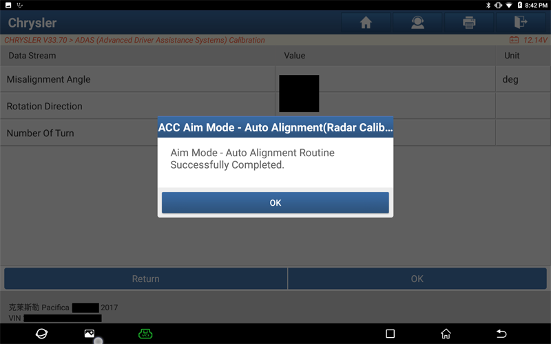 Pacifica ACC Radar Calibration 12