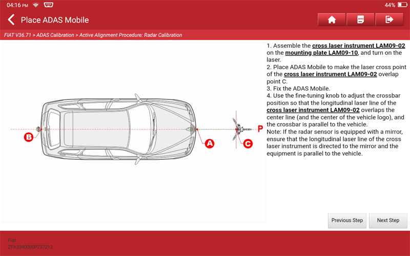 FIAT 500X Laser Radar Calibration 11