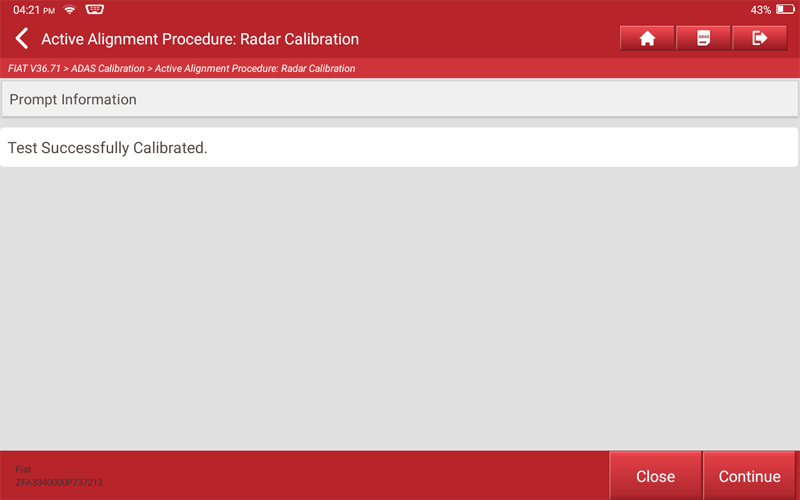 FIAT 500X Laser Radar Calibration 19