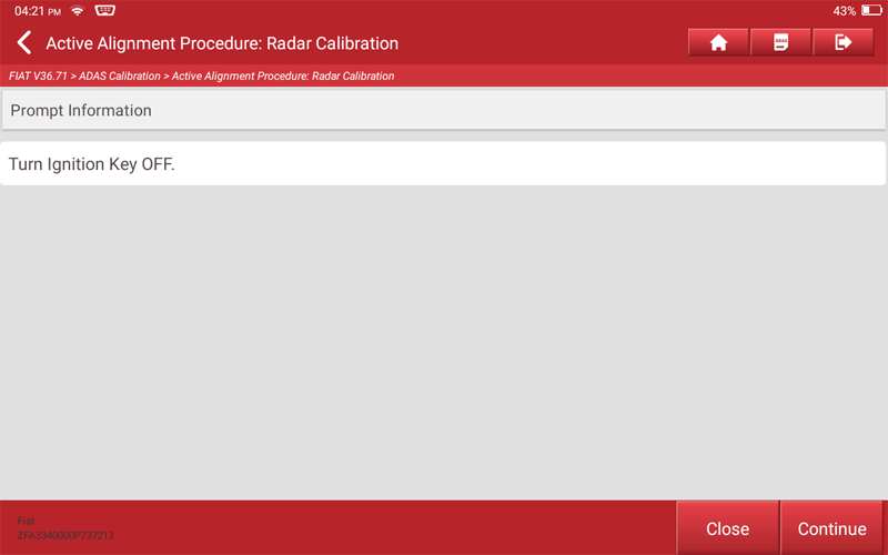 FIAT 500X Laser Radar Calibration 20