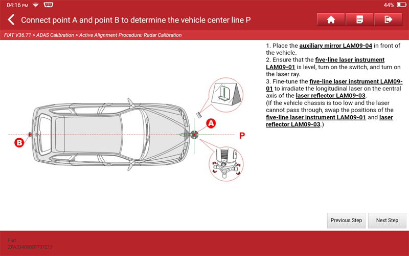 FIAT Aegea Laser Radar Calibration 08