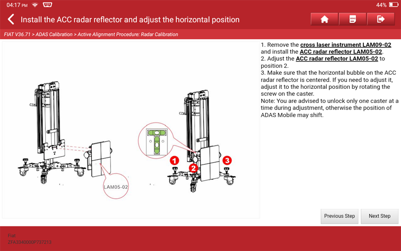 FIAT Aegea Laser Radar Calibration 12