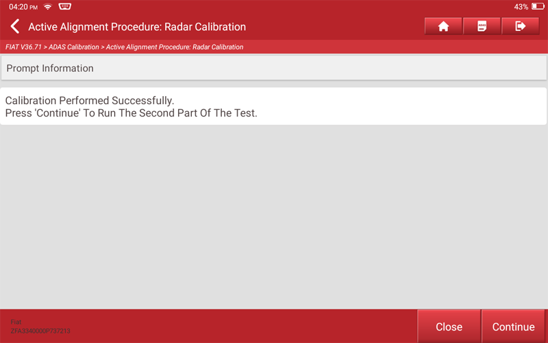 FIAT Aegea Laser Radar Calibration 15