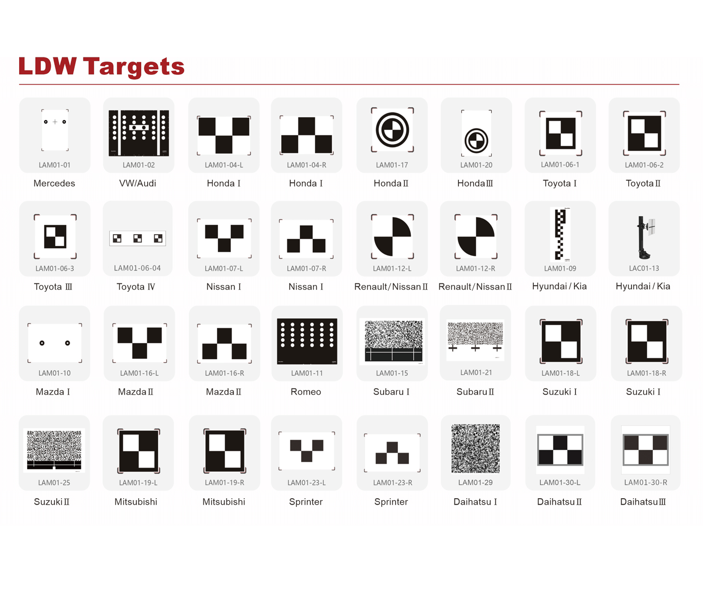 X-431 ADAS LITE LDW Targets