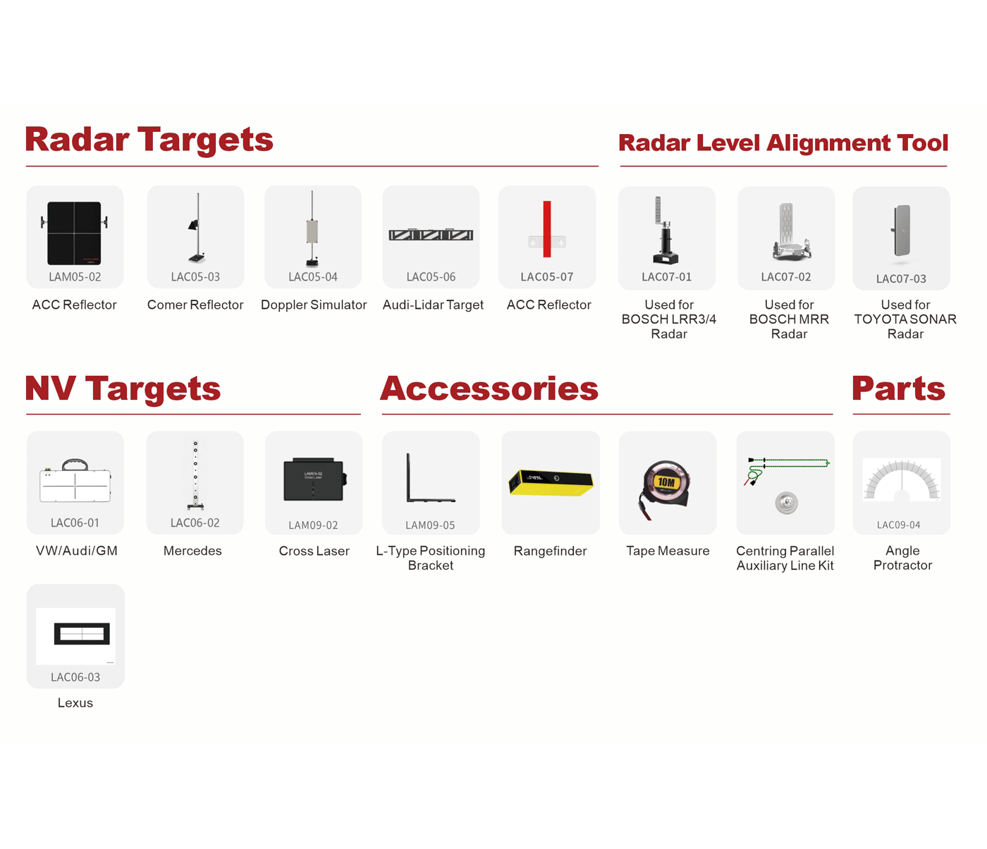 X-431 ADAS LITE ADAS Radar Targets